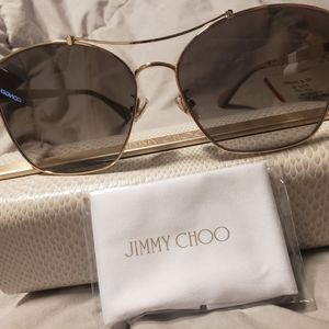 Jimmy Choo BNWT Gold frames smoked lenses